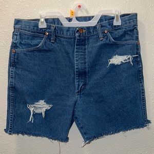 Distressed Wrangler Jean Shorts